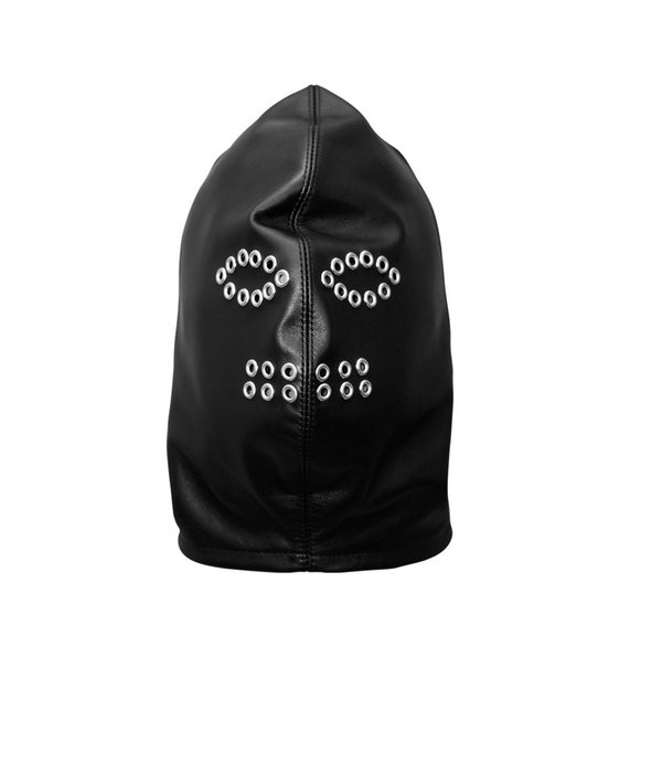 K Opium Schwarze Nappa-Leder Maske mit Ösen - Stilvoll und weich